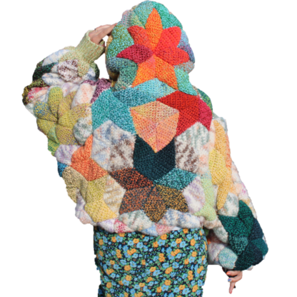 Scrap Yarn Crochet Quilted Hoodie Pattern - RebeccaInEurope