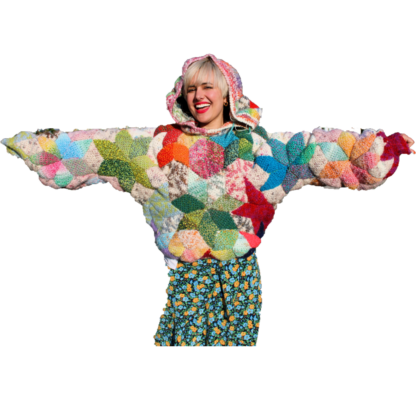 Scrap Yarn Crochet Quilted Hoodie Pattern - RebeccaInEurope